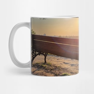 Park Bench in Summer Sunset Mug